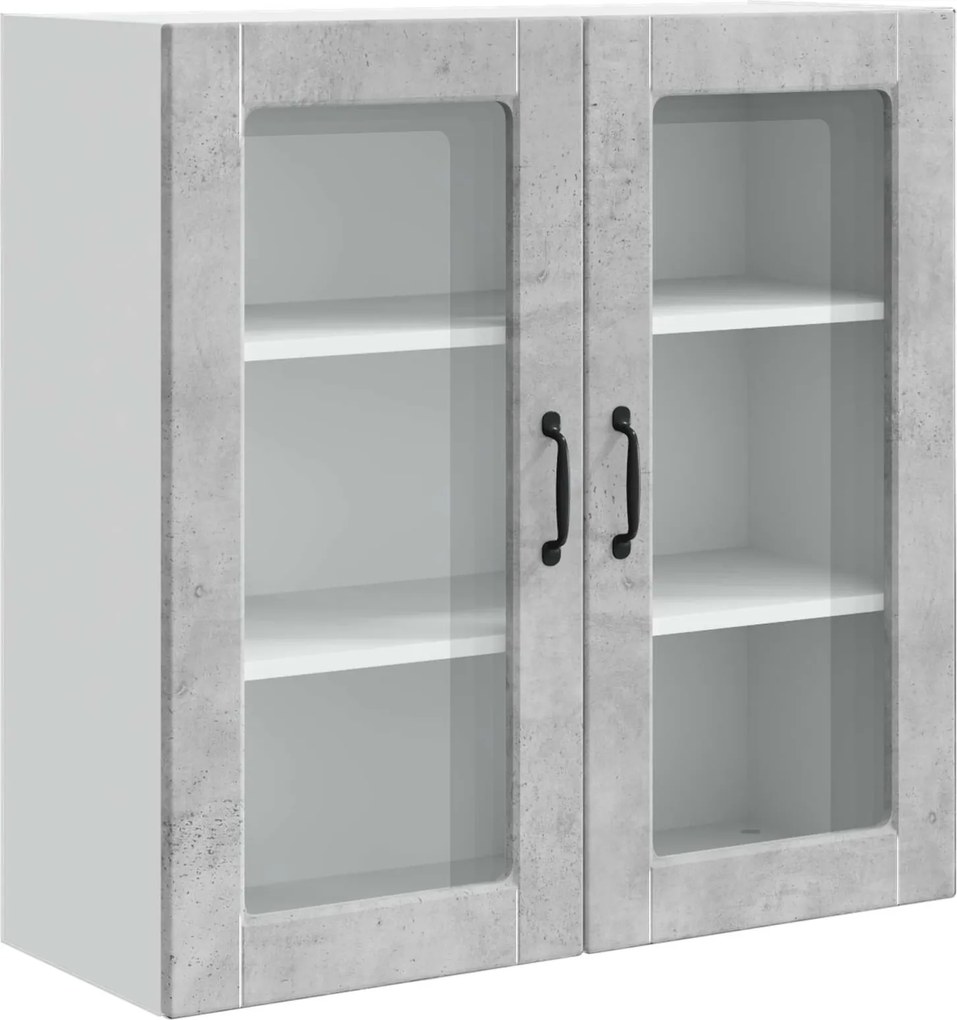 vidaXL Konyhaszekrény polcokkal Beton Szürke 80 x 31 x 80 cm Faanyag