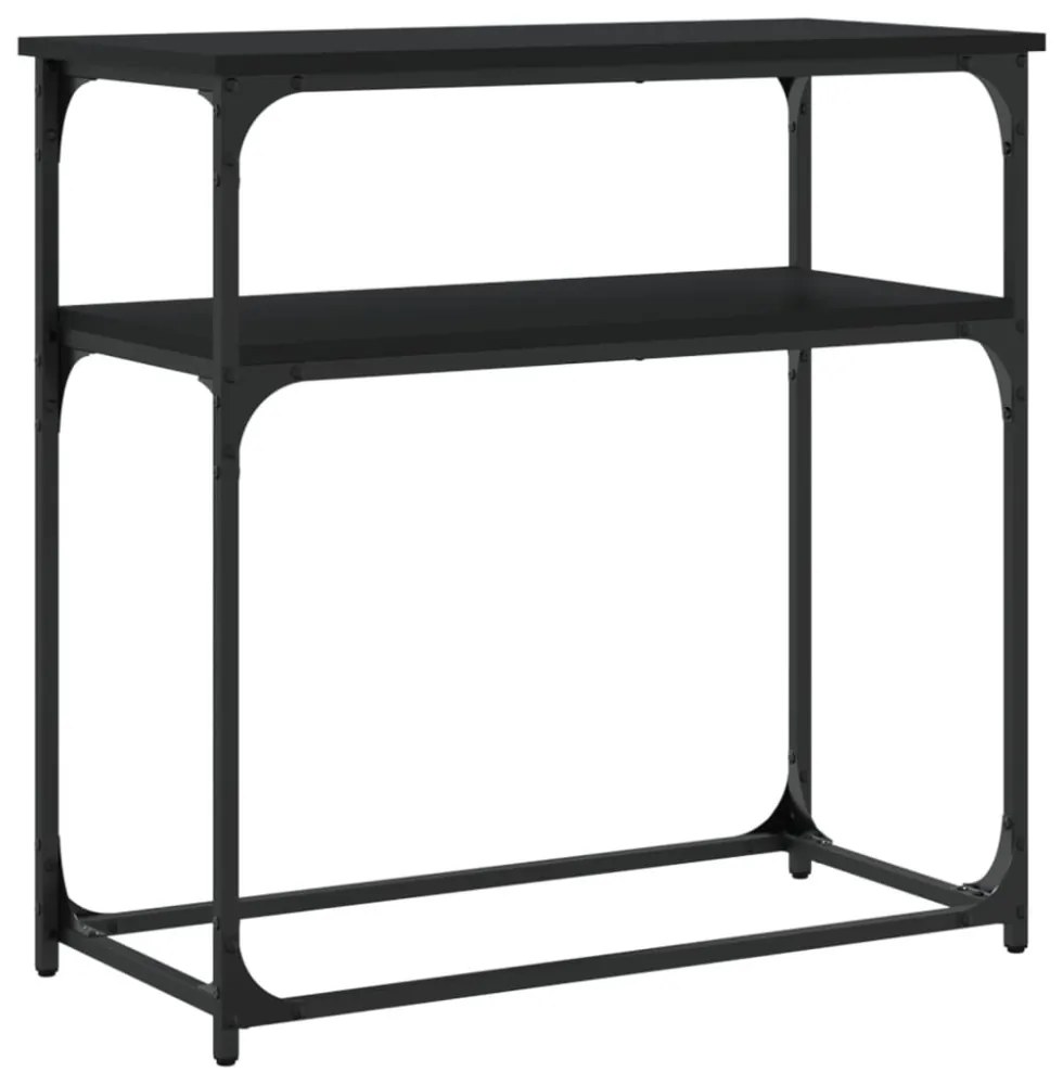 fekete szerelt fa tálalóasztal 75x35,5x75 cm