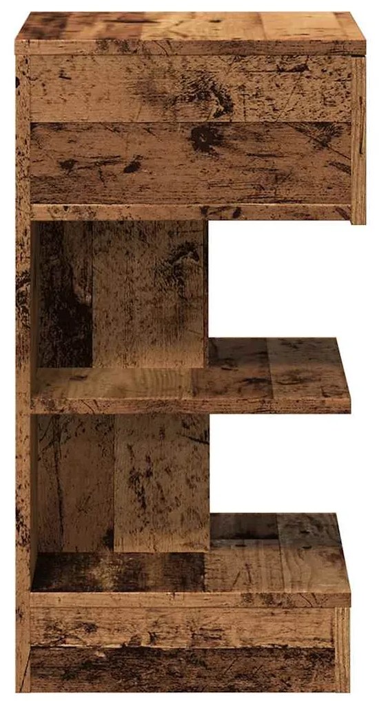 Éjjeliszekrények 2 db Régi fa 40x35x65 cm Gépesített fa