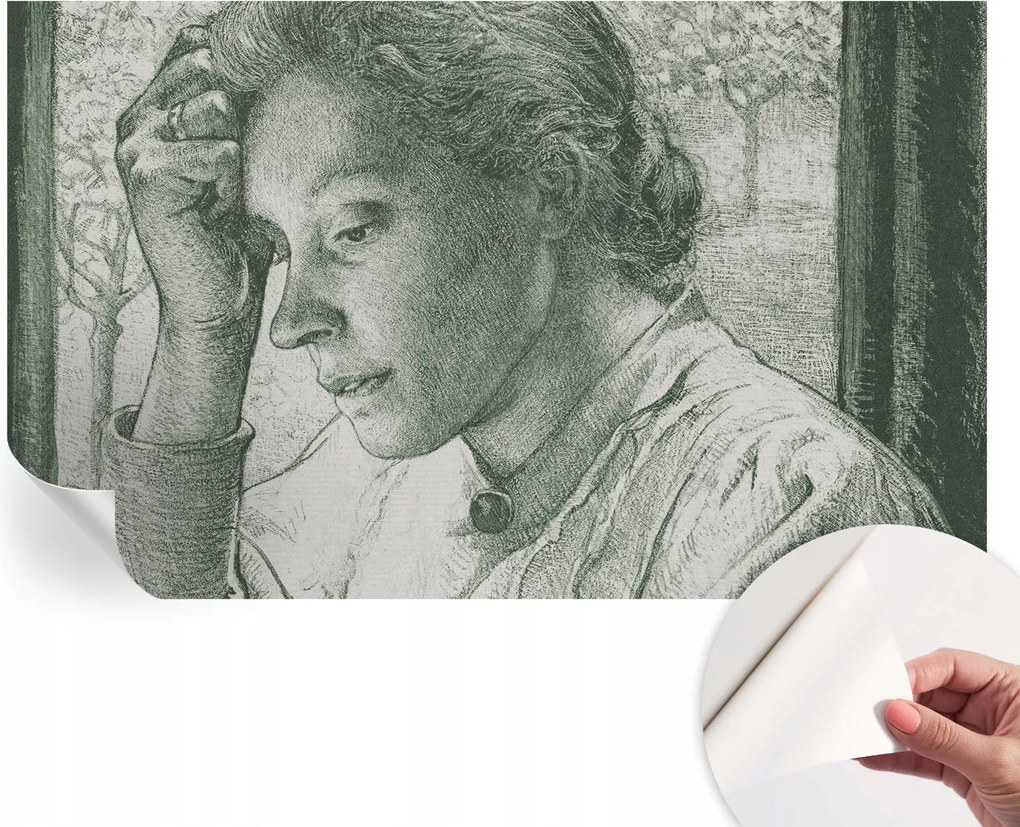 Matt öntapadós fotótapéta Falra Reflektív nő 416x254 cm