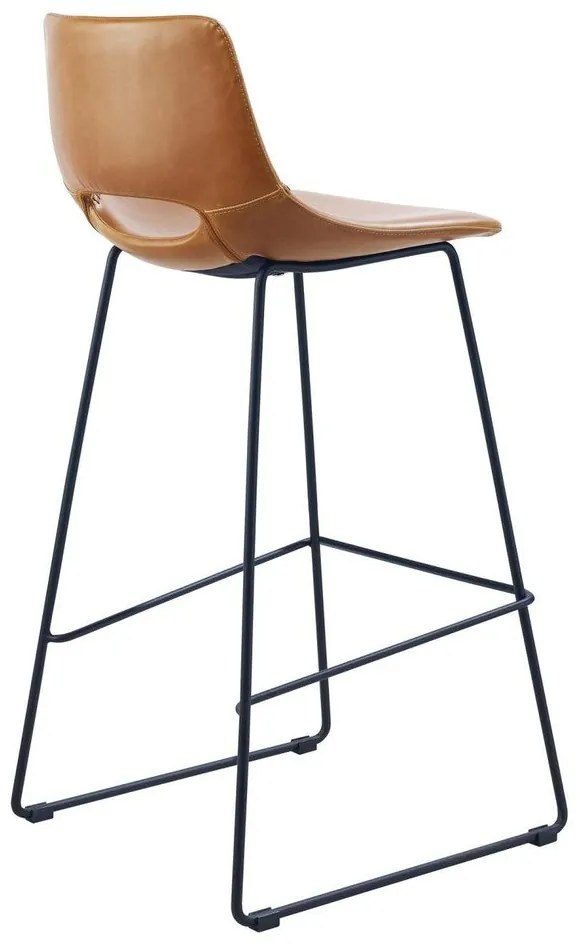 Konyakbarna bőrutánzat bárszék (ülésmagasság 76 cm) Zahara – Kave Home