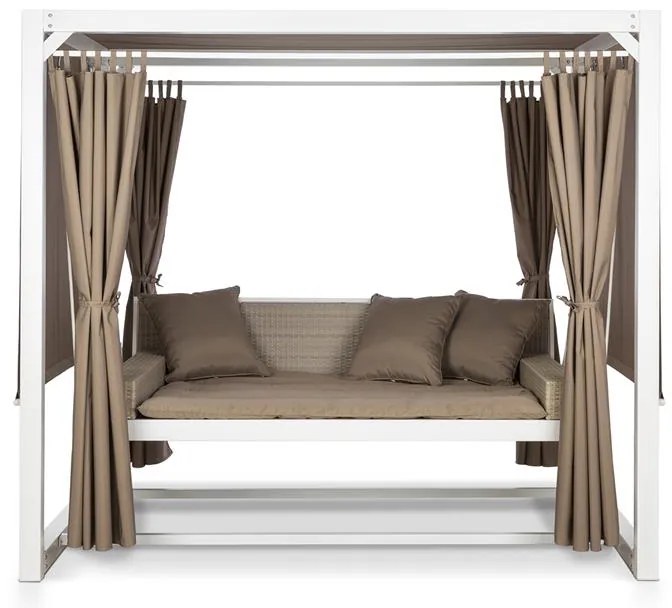 Blumfeldt Eremitage luxus hintaszék, 236x180x210cm, fehér/barnásszürke