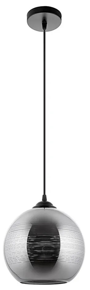 Csillár zsinóron 1xE27/60W/230V átm. 20 cm fekete