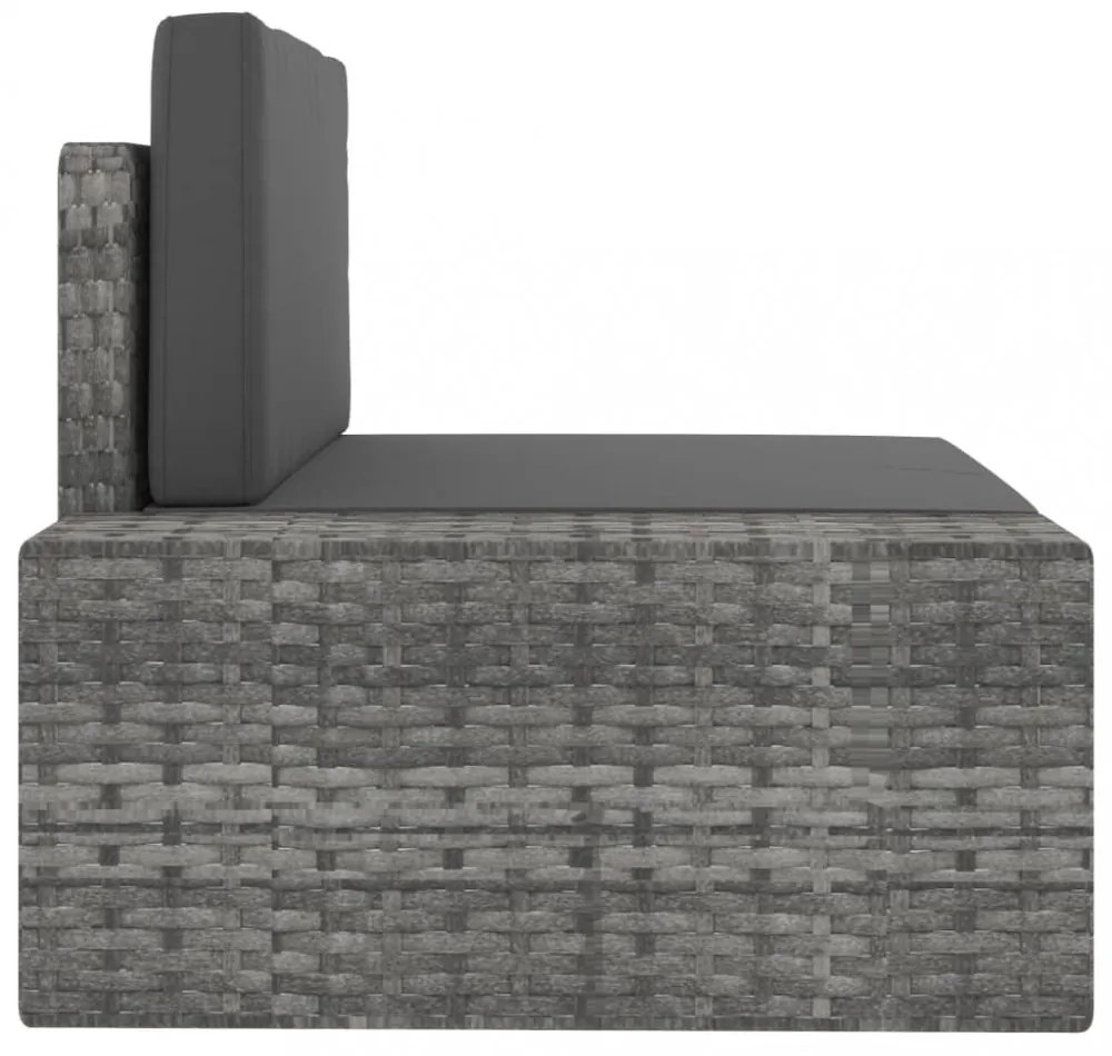 vidaXL 7 részes szürke polyrattan kerti ülőgarnitúra