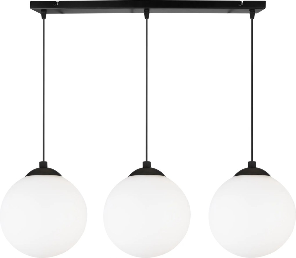 Mennyezeti Lámpa Függeszték Csillár Hármas Díszléc Gömb Fekete Led 15CM