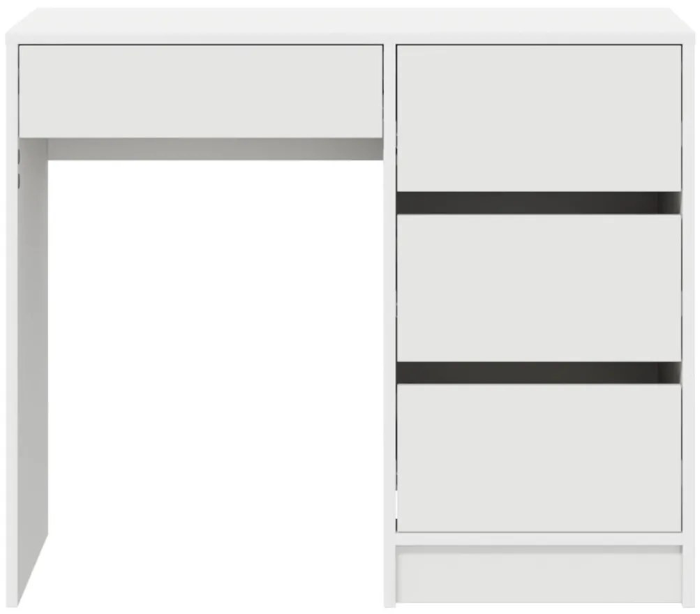 Asztal fiókkal polcokkal Fehér 90 x 37,5 x 75 cm Faanyag