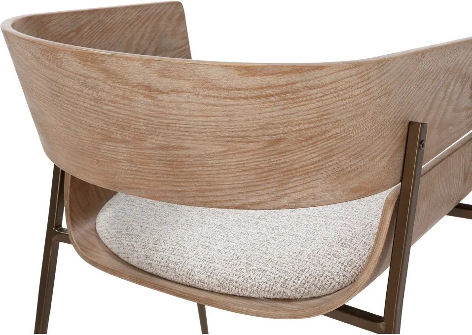 Natúr színű kárpitozott karfás étkezőfotel szett 2 db-os Naia – MOME