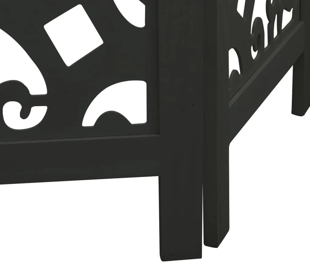 3 paneles fekete tömör császárfa térelválasztó