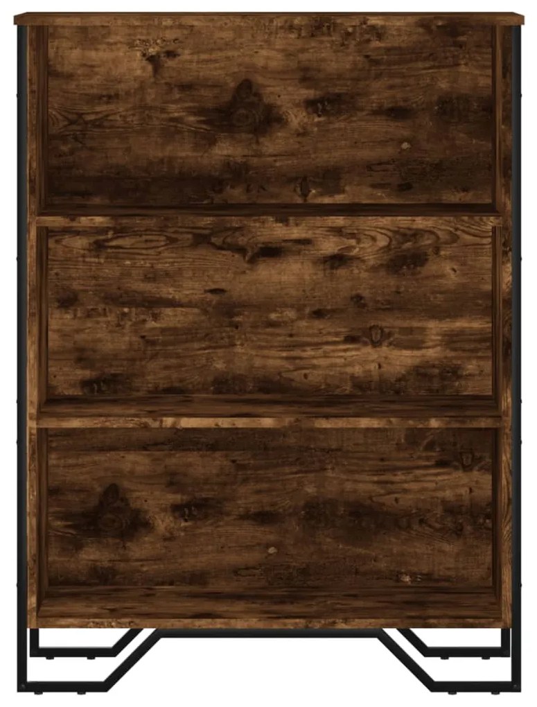 füstös tölgy színű szerelt fa könyvszekrény 80 x 31 x 106 cm