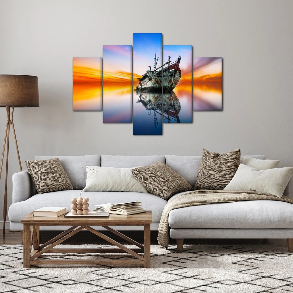 Kép - Napkelte egy hajóroncs felett (150x105 cm)