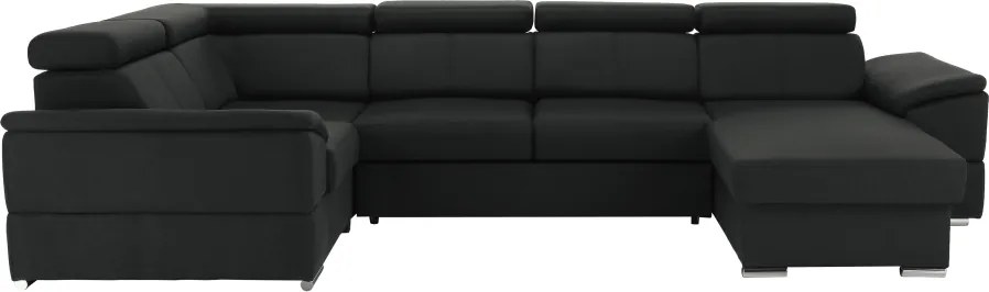 Ülőgarnitúra, sötétszürke, jobbos kivitel, SEGORIA ROH U