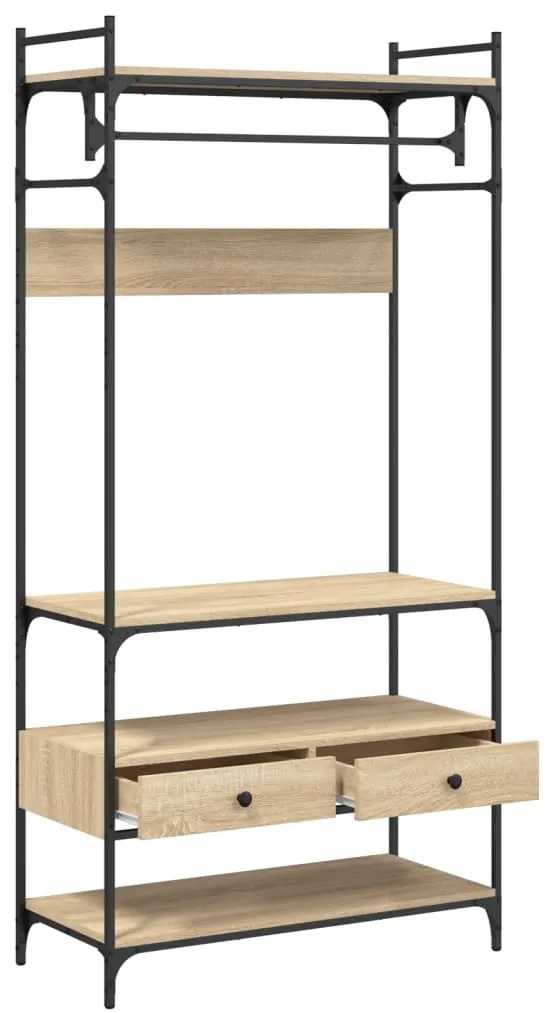 sonoma tölgy szerelt fa ruhásszekrény fiókokkal 89x39x184,5 cm