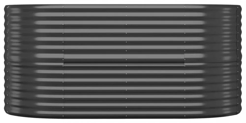 vidaXL antracitszürke porszórt acél kerti magaságyás 152x80x68 cm