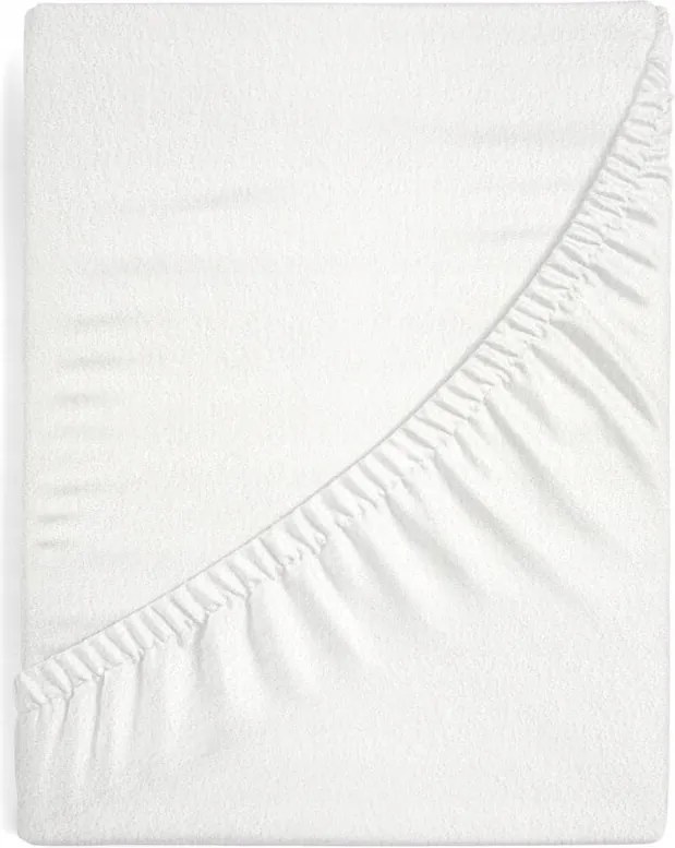 Frotte lepedő krémszínű 140x200 x 20cm kötött pamut, gumis vastag