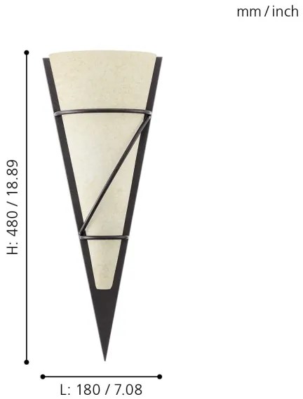 EGLO 87793 - PASCAL 1 fali lámpa 1xE14/60W antik barna/fehér