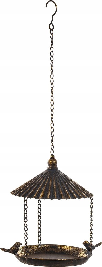 Függő itató madáretető fém arany kerti dekoráció