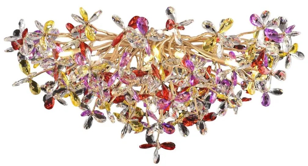 Kristály felületre szerelhető csillár 12xG9/40W/230V színes