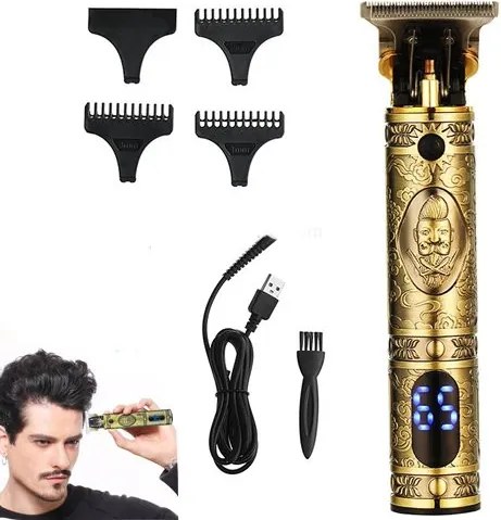 VGR Akkumulátoros Minőségi Gravírozott Férfi Hajvágó Gép 1500 mAh Lítium Akku Digitális kijelzővel