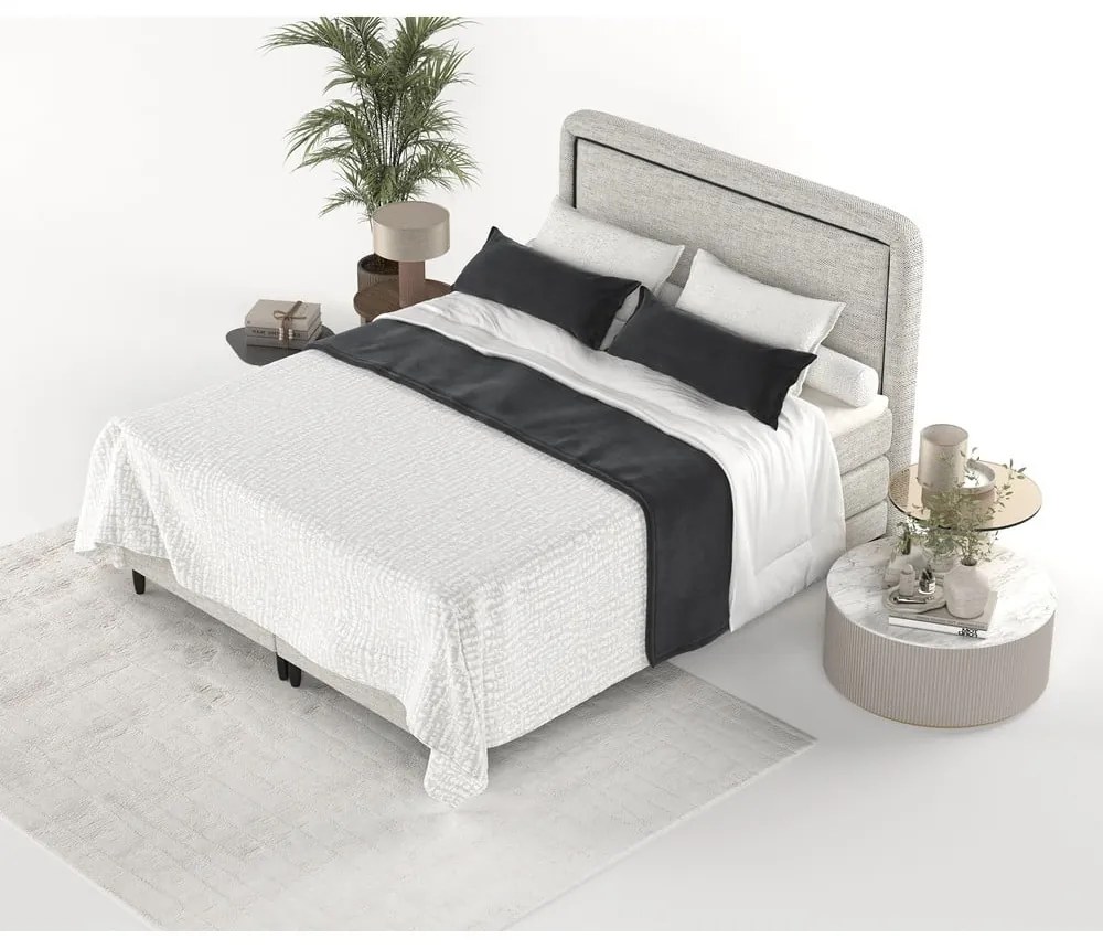 Világosszürke boxspring ágy 140x200 cm Dove – Maison de Rêve
