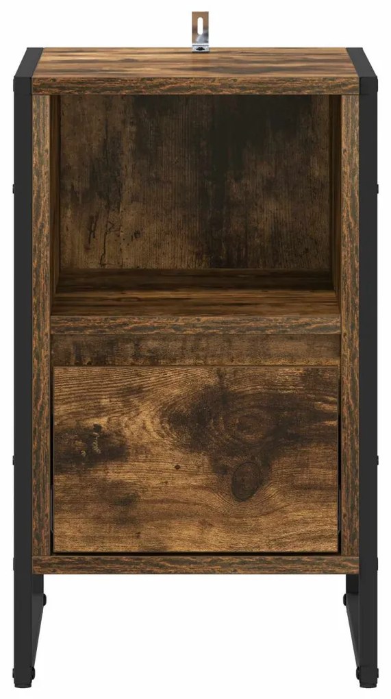 vidaXL Éjjeli asztal fiókkal Füstös tölgy 39,5 x 30 x 50 cm Faanyag