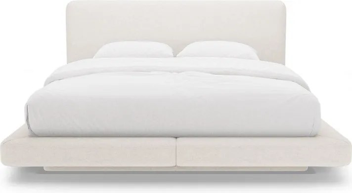 Bézs kárpitozott franciaágy 200x200 cm Linea – Micadoni