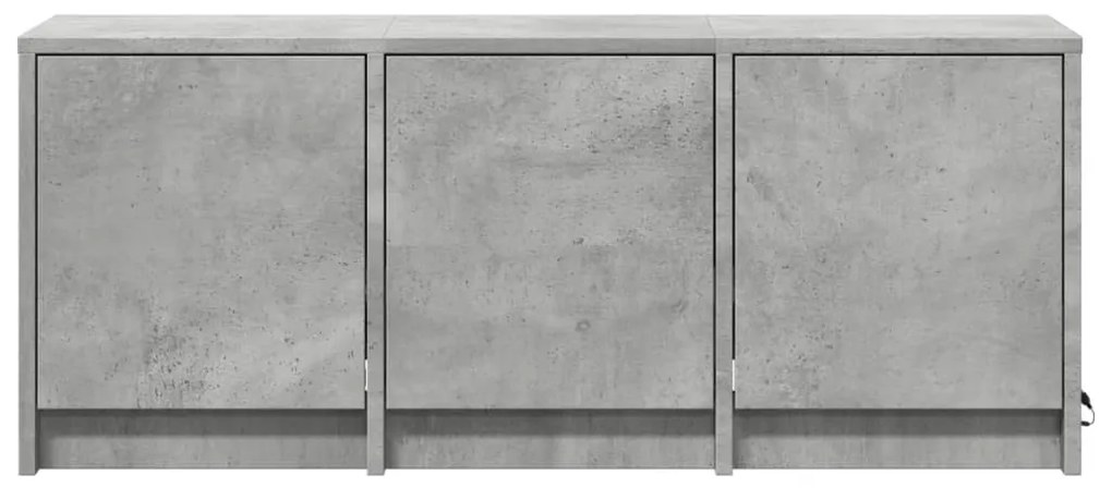 betonszürke szerelt fa TV-szekrény LED-ekkel 97 x 34 x 40 cm