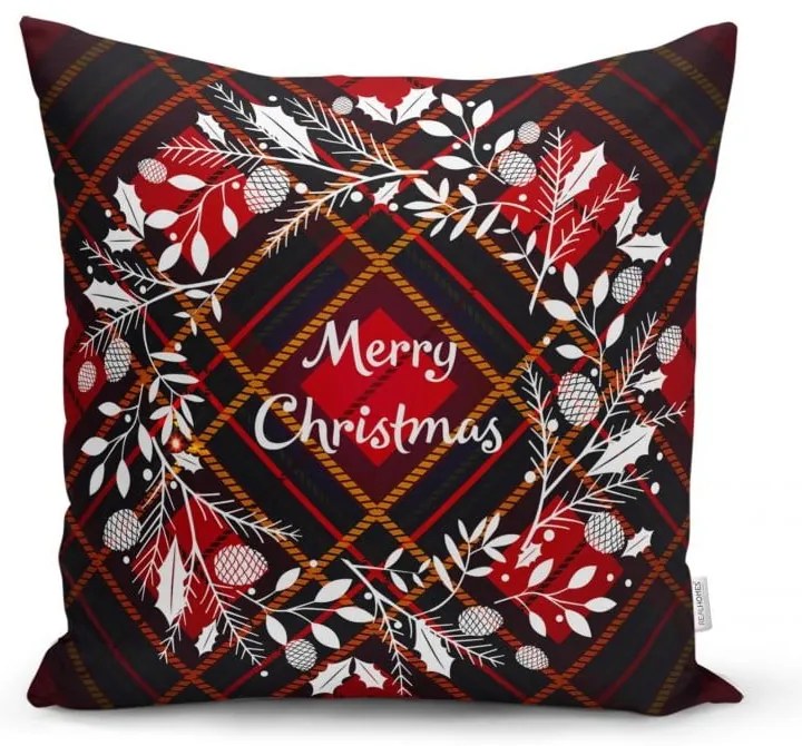 Tartan Christmas 4 db karácsonyi párnahuzat és asztali futó szett - Minimalist Cushion Covers