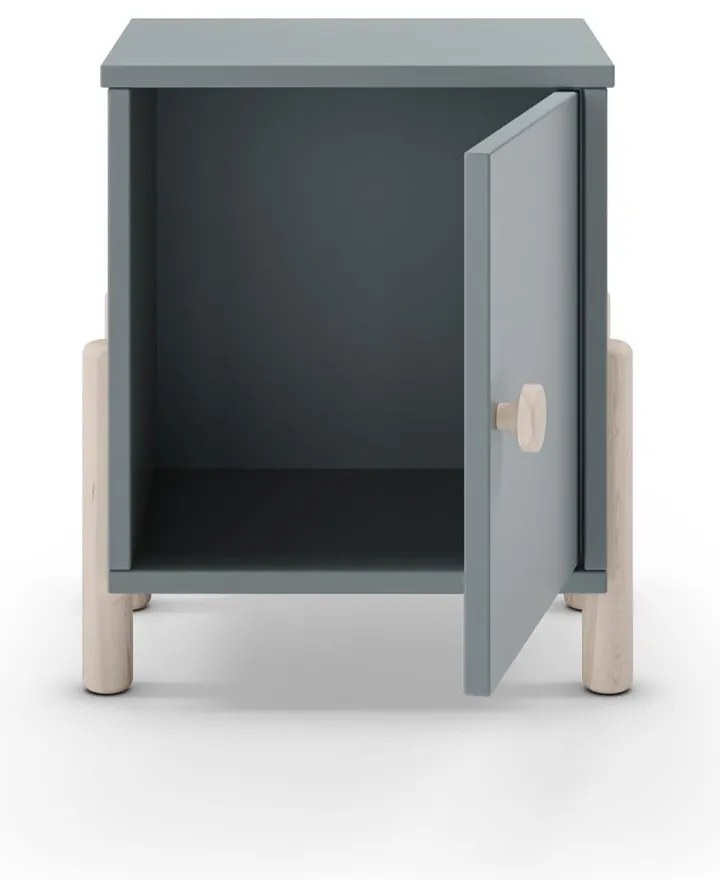 Szürkészöld borovi fenyő gyerek éjjeliszekrény Enola – Marckeric