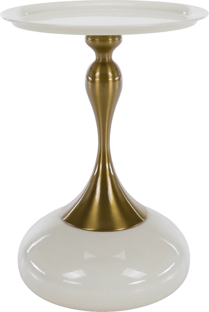 Kisasztal, fehér Ivory/arany, FEJ