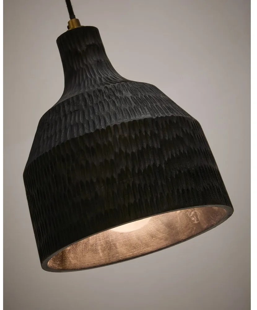 Fekete függőlámpa fa búrával ø 21 cm Amire – Kave Home