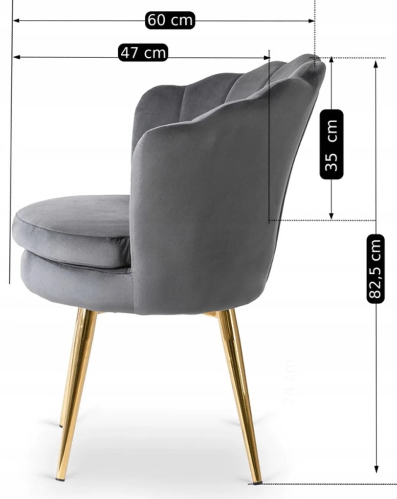 Szürke Bársony Étkezőszék VIOLA