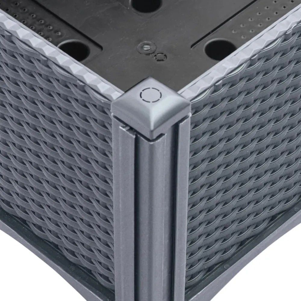 kékszürke PP rácsos kerti ültetőláda 80 x 40 x 142 cm