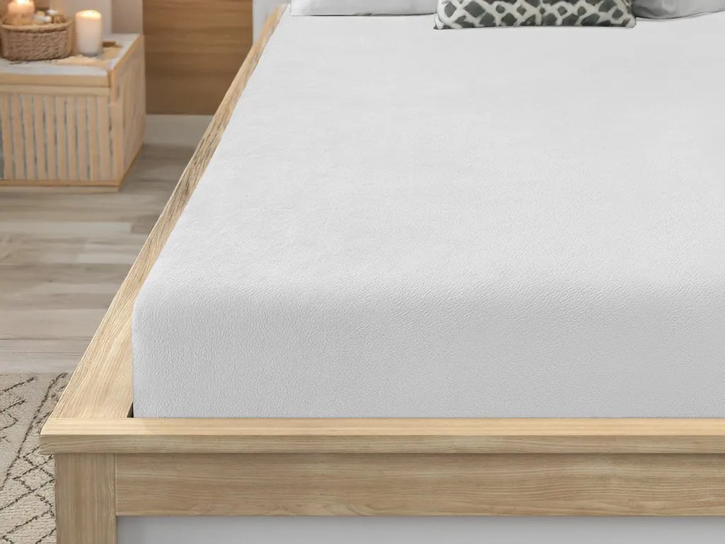 2 db Mikroplüss ágyneműhuzat szett TIRSO szürke-fehér + mikroplüss lepedő SOFT 180x200 cm fehér, kétszemélyes