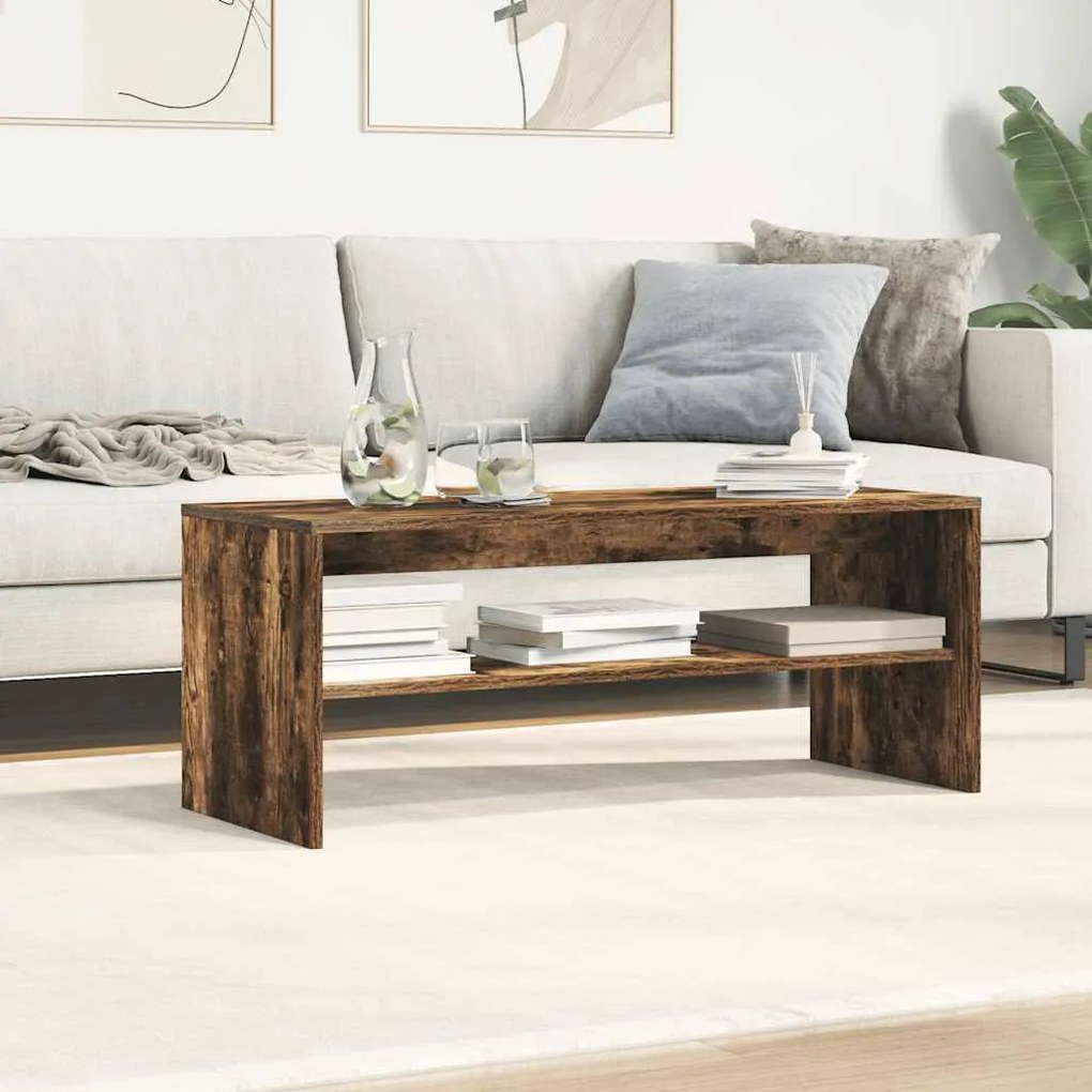 füstös tölgy színű szerelt fa TV-szekrény 100 x 40 x 40 cm
