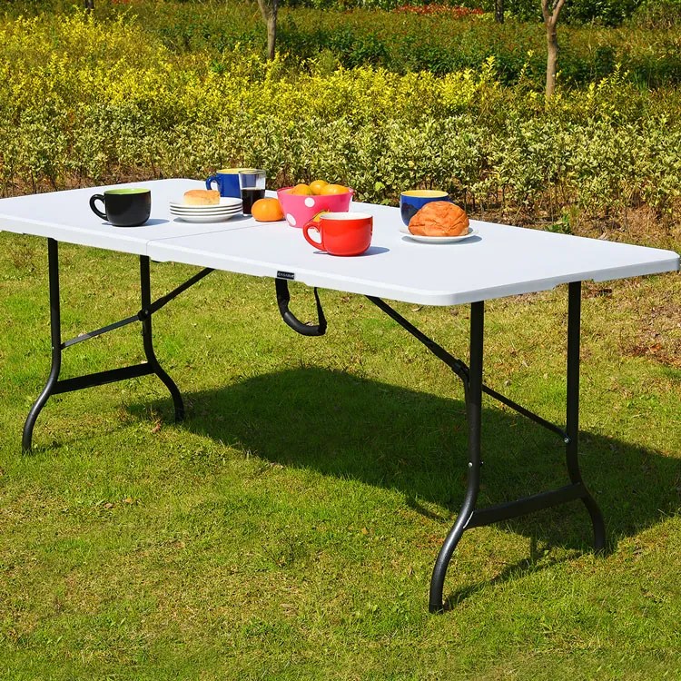 Casaria® Összecsukható asztal fehér - 183x76 cm