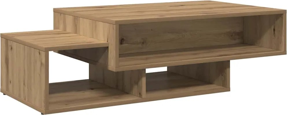 vidaXL kézműves tölgy színű szerelt fa dohányzóasztal 105 x 55 x 32 cm