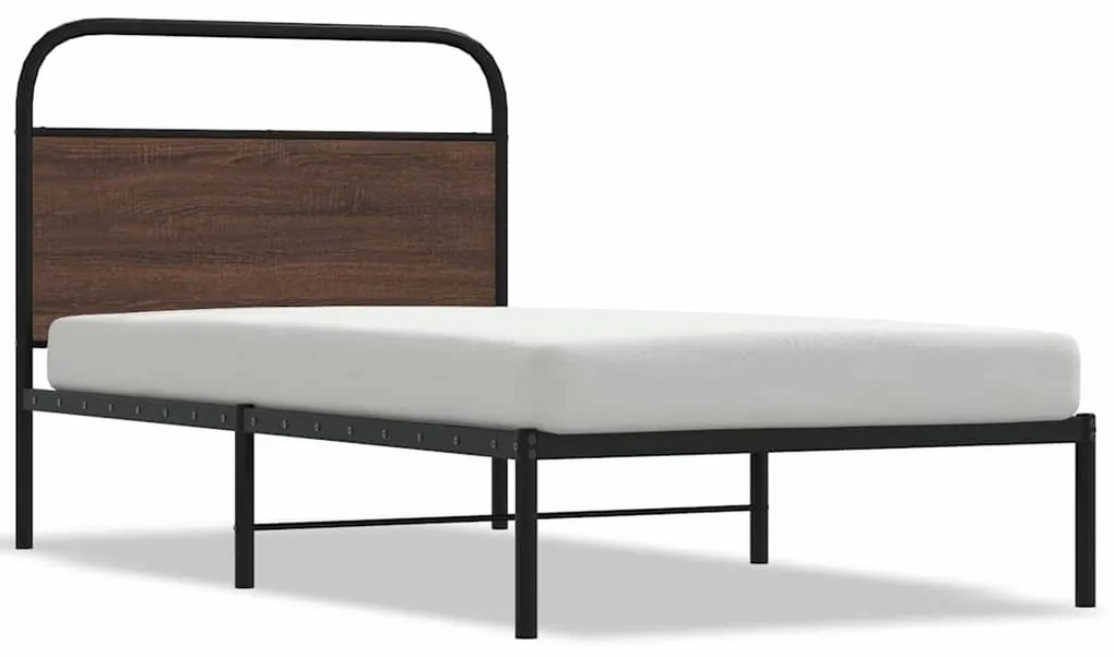 ágykeret matrac nélkül 100x200 cm barna tölgyfa műfa