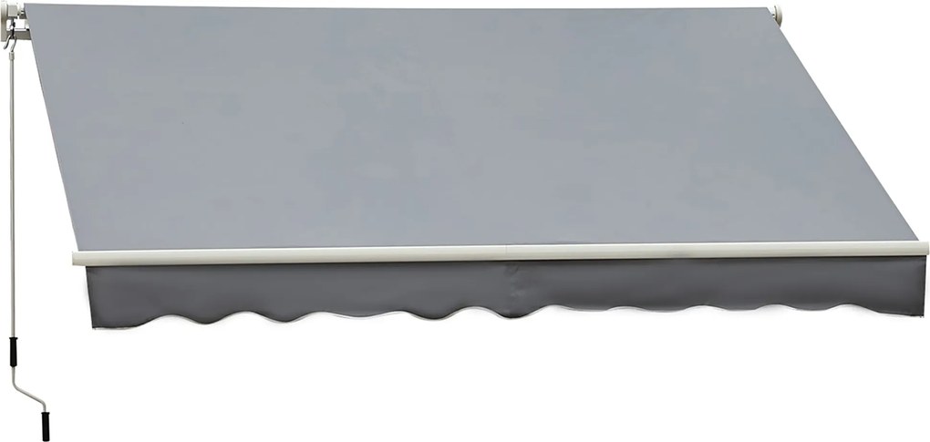 Outsunny Kézi Visszahúzható Napernyő 3x2.5 m Balkon Napernyő Fém Kurblival Vízálló és UV-álló Külső Térelválasztó Árnyékoló Kertre és Teraszra | Aosom