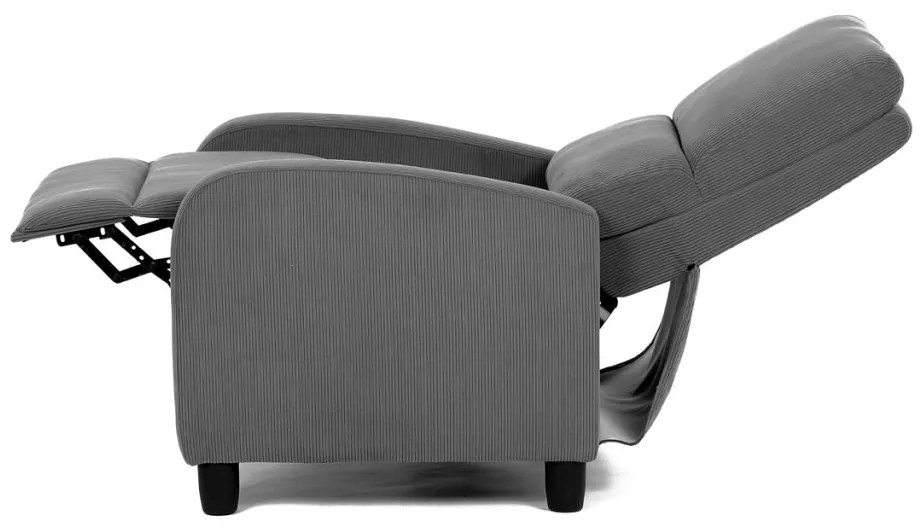 Fotoliu De Relaxare Și TV Culoare Gri,Material Catifea Matlasată, Reglabil Manual, Rabatalil, TV-4011