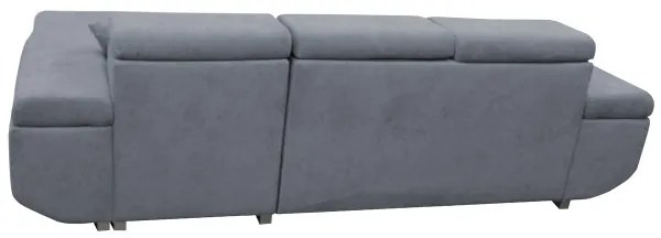 CASTELO jobb oldali, kihúzható L-alakú sarokkanapé tárolóval, sötétszürke