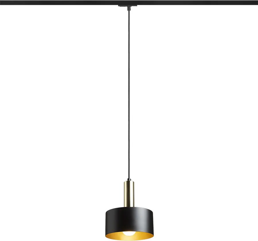RENDL GIULIA 20 egyáramkörös sínre fekete/aranybarna sárgaréz 230V LED E27 15W