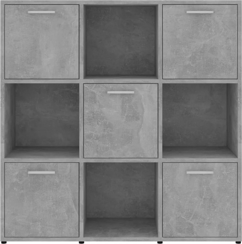 betonszürke szerelt fa könyvszekrény 90 x 30 x 90 cm