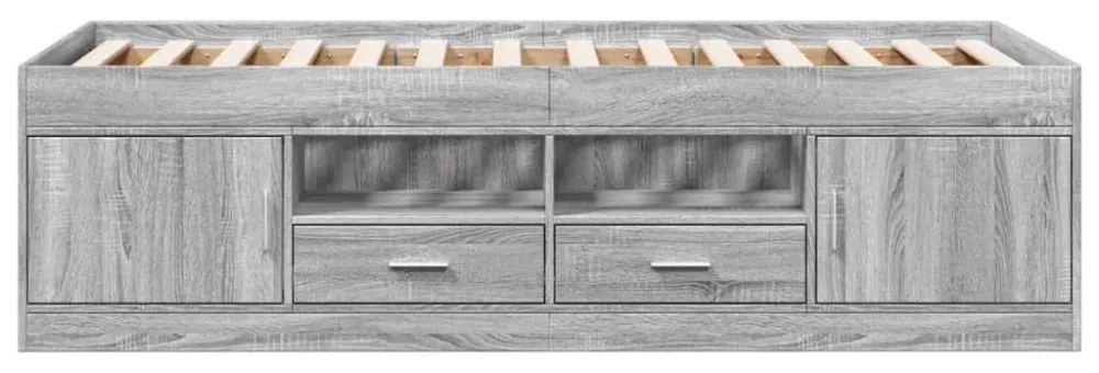 szürke sonoma kanapéágy fiókkal matrac nélkül 100x200 cm
