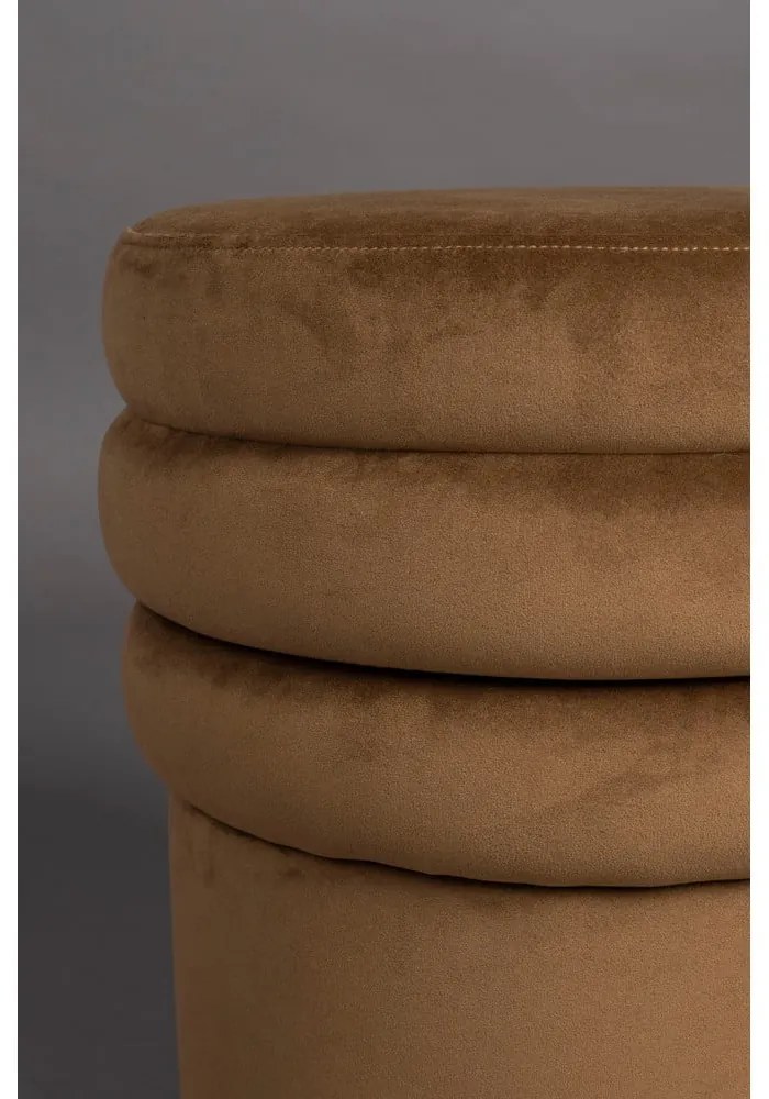 Barna bársony puff Aditi – Dutchbone