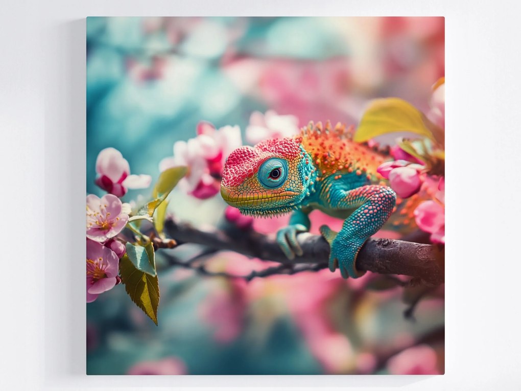 Poszter Természet Színes Kaméleon Gyík 80x80