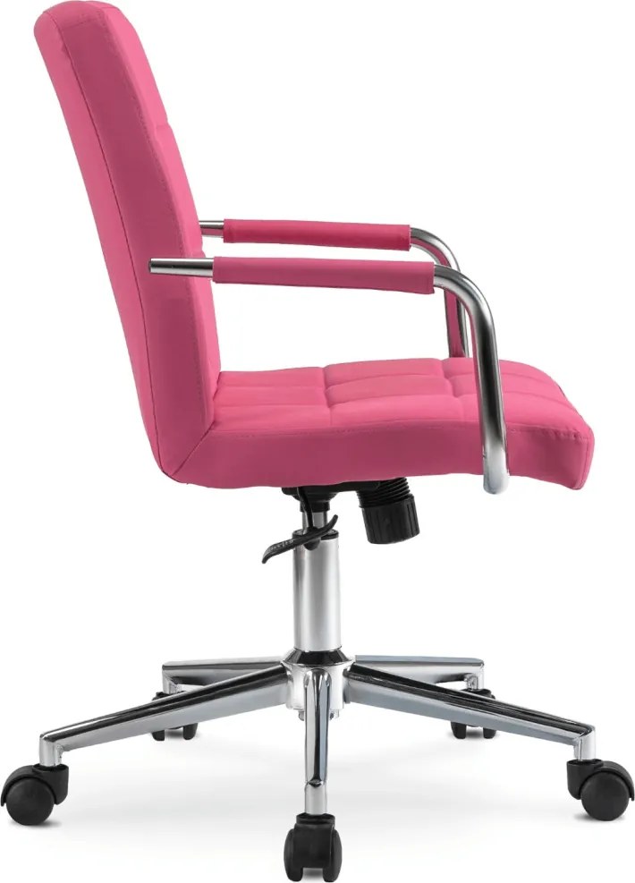 Fotel Obrotowy ASTRO Młodzieżowy Różowy Ekoskóra
