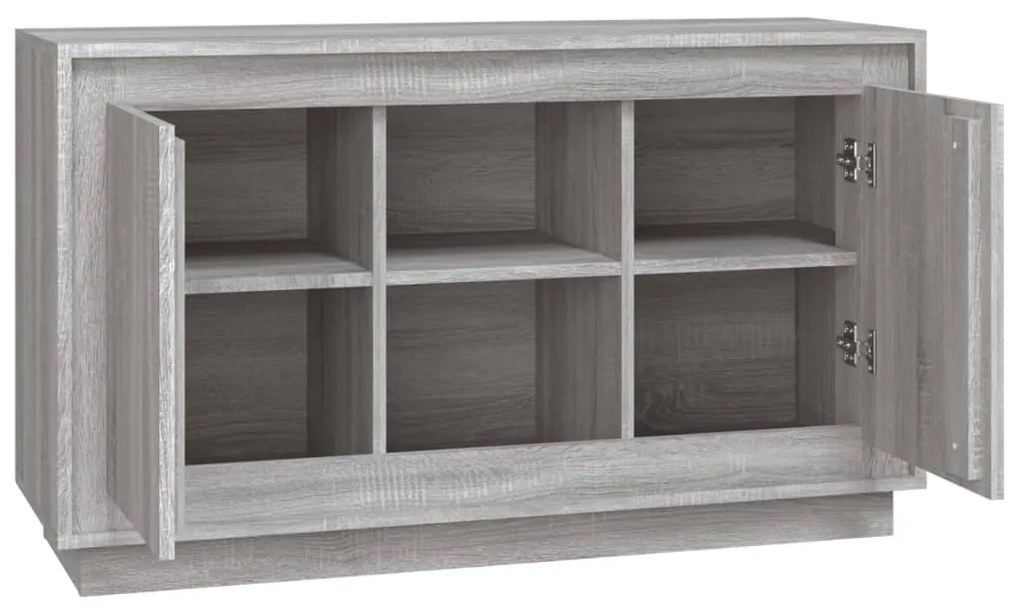szürke sonoma színű szerelt fa tálalószekrény 102x35x60 cm