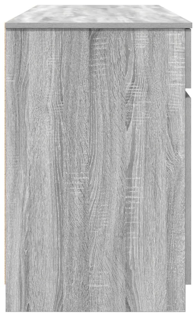 vidaXL Asztal fiókkal polcokkal Szürke sonoma 140 x 49 x 76 cm Faanyag