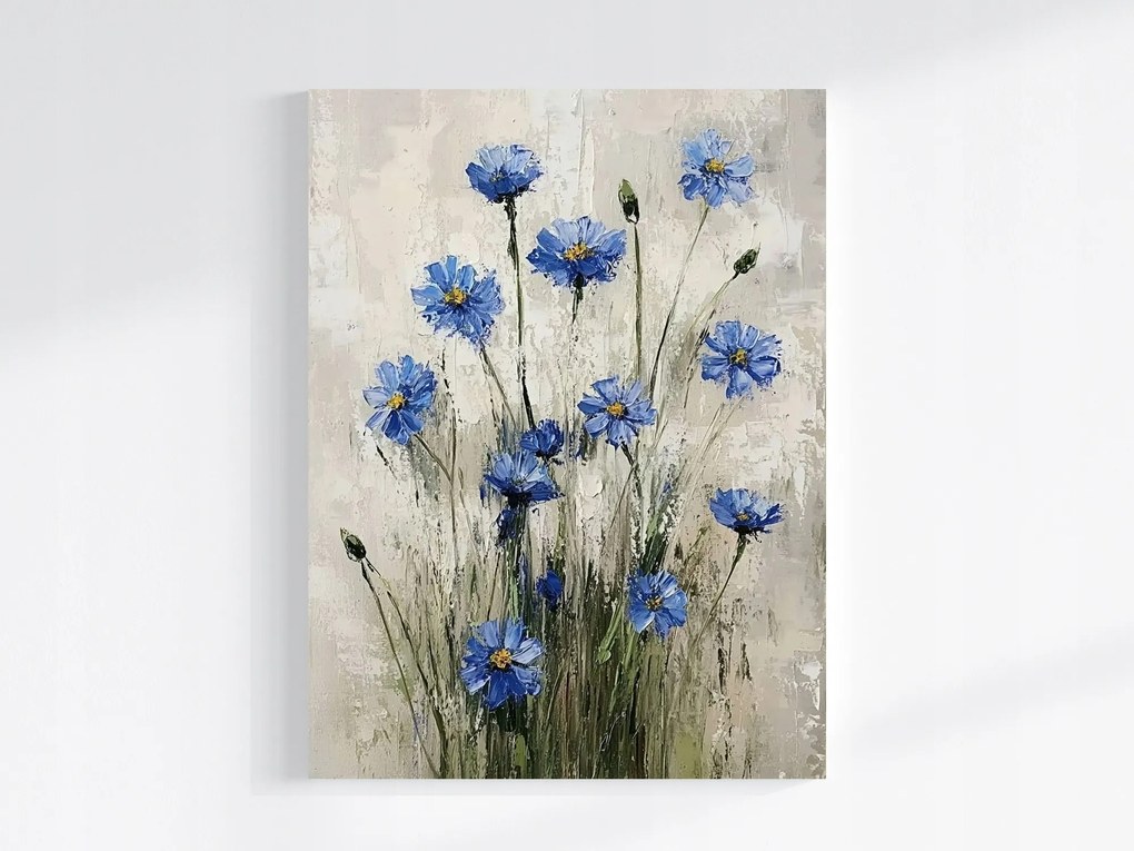 Vászonkép Canvas Természet Növények Kert Rét Kék Virágok 60x80