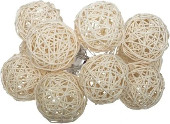 LED-es rattan fényfüzér 10 db 162 cm-es elemes